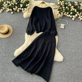 Zingj Wind Wear Take Female Korean Department Lazy Wind Loose Versatile Long-Sleeved Knit High Waist Big Swing Sweater