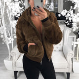 Fluffy Fleece Jackets 2020 Winter Hooded Cropped Coats and Jackets Faux Fur Coat Warm Outwear Clothing Teddy