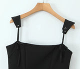 Black Tie Up Strap Corset Mini Dress- Outfit