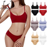 Seamless Bra Set Push Up Bra+ Pantys Brassiere Fitness Underwear Lingerie Women's Soft Comfort Sexy Stretchy Tank
