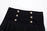Black Balloon Gold Button Decorated Mini Skirt- Outfit