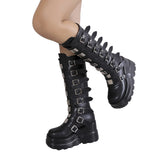With Thick Bottom Boots 2025 New Gothic Slope And High-Heeled Boots Girl Punk Chia Knight