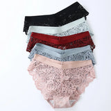 Sexy Lace Panties Soft Breathable Briefs Women Underwear Ladies Panty Transparent Low-Rise Underpants Lingerie Intimates