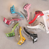 Zingj Hate Day High Nightclub Super High Heels Slippers Women's Shoes Runway Show Pole Dancing Shoes Crystal Bottom Waterproof