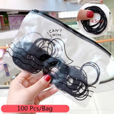 Pcs/Bag Children Cute Candy Random Solid Elastic Hair Bands Girls Lovely Srunchies Rubber Bands Kid Hair