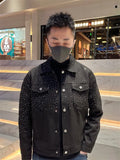 And Leisure Autumn Trend Full Of Stars Hot Diamond High Sense Loose Denim Coat Collar Men 2025