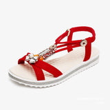Asia's New Bohemian Thick-Soled Sandals Women's Velvet Water Drill Tight With Beach Cool Slippers