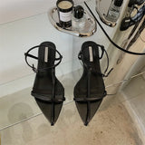 Zingj Version Of 2024 Summer Casual Flat With Roman Sandals With A Word Buckle Tip Soft Flat Women's