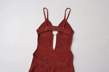 Red Knit Cut Out Strappy Hook Midi Dress- Outfit