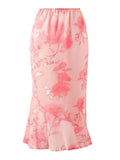 Chiffon Floral Print Midi Skirt- Outfit