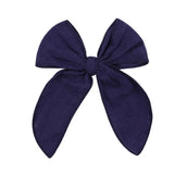 Solid Color Large Bowknot Hair Clips For Cute Girls Cotton Linen Handmade Hairpins Boutique Barrettes Kids Hair