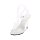 Zingj Foreign Keys 35-43 Sexy Super High Heels 11CM High Nightclub Transparent Sandals Sex Shoes Plus Size