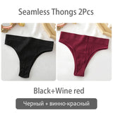 Women's thong High Waisted Seamless Women's Panties Comfortable Briefs 6 Solid Colors S-XL Sexy Underpants For