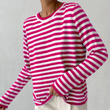 Knitted Striped Versatile Classic Retro Pullover
