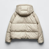New Women's Solid Color Versatile Warm Imitation Leather Short Cotton Jacket Jacket 3046225
