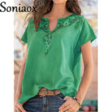 Women Urban Leisure V Neck Print Short Sleeve T-Shirt Ladies Ethnic Style Casual Loose Boho Retro Harajuku Oversized