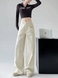 Zingj Wide Leg Jeans Female Spring And Autumn High Street Banana Pants Retro High Waist Straight Tube Loose Sense Drag The Floor