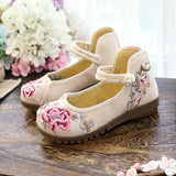 Zingj Shoes Beef Tendon Bottom Loose Fat Feet Large Size Women's Shoes Middle-Aged And Elderly Mother Shoes Embroidered Cloth Shoes Single