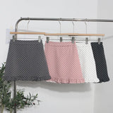 Real Shooting Wooden Ear Wave Half Dress Girl Spring 2025 New Retro Korean Version Of High-Rise Thin A Word Short Skirt
