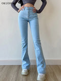2022 New Flared Jeans High Waist Hip Lift Sexy Fashion High Quality Comfy Slim Trousers Streetwear Womens Korean