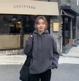Casual Fashion Women Hooded Women Jumper Solid Loose Sweatshirt Hoodies