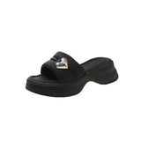 Slippers Female Spring And Summer New Fairy Wind Love Simple One-Word Trawl Red Pine Cake Thick Bottom Beach