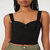 Zingj New Sweater Belt Vest Inside The Knot V Neck Without Sleffowed Wear Bottom Strapless Top Female-Outfit