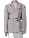 Fashion Women Blazer Notched Collar Slim Single Breasted Long Sleeve Patchwork Waist Suit Jackets Spring 2023 New