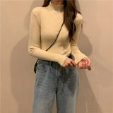 Winter Knitted Sweater Women 2021 Autumn Winter Korean Turtleneck Long Sleeve Pullover Female Jumper Green