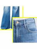 Loose Retro Wide-Leg Straight Leg Washed Jeans-Outfit