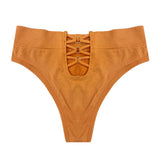 Sexy Cotton Panties Women G-String Female Hollow Out Shapewear Seamless Underwear Mid-waist Ladies Brief T-back