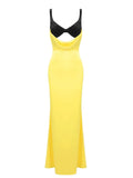 Black Bralette Satin Sleeveless Maxi Dress- Outfit