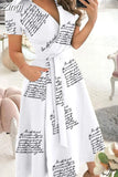 Women Summer Long Dress Short Sleeve V Neck Solid Vintage Elegant Chic Shirt Dress With Belt Office Ladies Party
