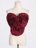 Zingj Wipe Breast 2024 Summer New Fashion Three-Dimensional Flower Splicing Design Advanced Sense Top