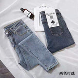 Women's pencil pants skinny light blue jeans women jeans denim jeans woman high waist fall new
