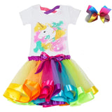 Clothing Sets Baby Girls Clothes 2021 Summer Princess Party Unicorn Colorful tutu Dress Kids Birthday Ball Gown