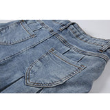 Clothing Denim Half Body Skirt Vintage Blue High Waist Casual Fashion Baggy A Word Pleated Short Skirt Ladies