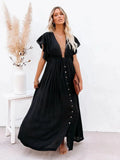 Bikini Cover-ups Long White Tunic Casual Summer Beach Dress Elegant Women Plus Size Beach Wear Swim Suit Cover