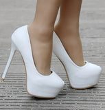Cm White Heel Single Shoes Red Thin Heel Waterproof Table White Wedding Shoes Large High Heels Wedding