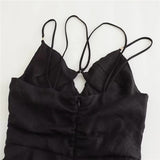 Cut Out Long Dress Women Black Backless Slip Dress Woman Ruched Sexy Summer Dresses For Women 2023 Evening Party