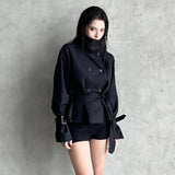 Dark Wind Simple Tie Belt Belt To Collect The Belt Casual Trench Coat Hottie High-End Feel Jacket