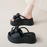 Fragrant Temperament Foot Slippers 2025 Summer Long Standing Non-Slip Shoes Solid Color Loose Cake Thick Bottom Cool Slippers
