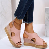 Summer New Fish Mouth Big Slope Hedging Buckle With Roman Wind High-Heeled