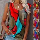 T Shirt Tops Women Sleeveless Summer O-neck T-Shirts Casual Graphic Harajuku Plus Size Elegant Pullover Tank Tops