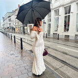 Women's Dress 2025 New Fashion Elegant Sexy One-Word Shoulder Lace