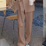 Net Red Spring And Autumn Suit Suit Pink Set Slim Slimming Broad Leg Trousers Suit Suit Jacket