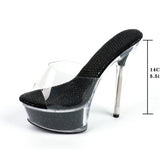 Zingj 34-43 Yards Sexy Super Heels 15CM Heel Platform Sandals Transparent Crystal Shoes Wedding