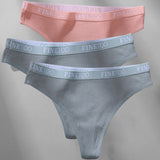 3PCS/Set M-XL Women's Thong Cotton Female Underpants Letter Waist Underwear Sexy Women's Panties Lingerie Thongs