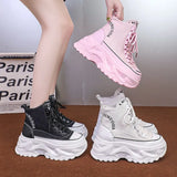 Autumn New Dad Shoes Korean Version Simple Ins Women's Shoes Platform Increased Casual Web Red High Help Sports Shoes