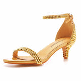 Cm Light Mouth With Low Heel High Heel Gold Pearl Wedding Dress Bridal Banquet